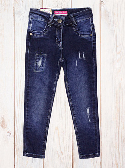Стильні джинси для дівчинки темно-сині 90412 - ціна
