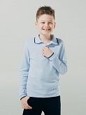 Футболка-поло с длинным рукавом для мальчика SMIL голубая 114598